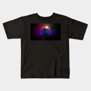 Sun and Moon Eclipse - Blue 2 Kids T-Shirt